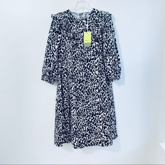 Sandy Liang x Target Leopard Print Long Ruffle Sleeve Midi Dress Plus Size NWT - Picture 6 of 15